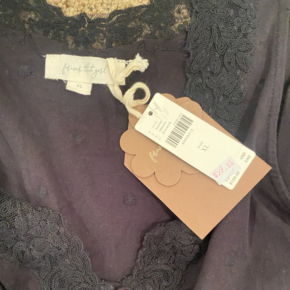 NWT Anthropologie x Forever That Girl Black Lace Sleeveless Blouse - Picture 5 of 5